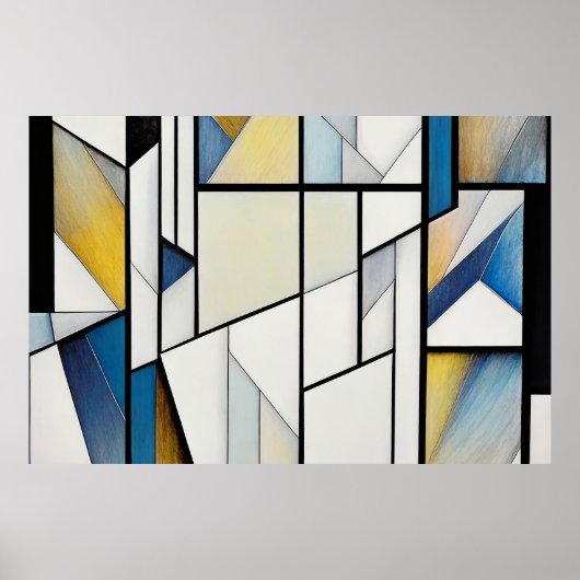 Abstract Glas in lood Poster (Voorkant)