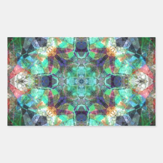 Abstract Glas in lood Rechthoekige Sticker (Voorkant)