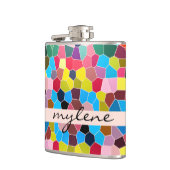 Abstract Glas in lood Vivid Rainbow Snoep Mosaic Heupfles (Links)