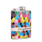 Abstract Glas in lood Vivid Rainbow Snoep Mosaic Heupfles (Rechts)