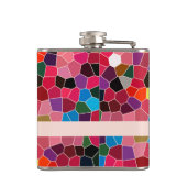 Abstract Glas in lood Vivid Rainbow Snoep Mosaic Heupfles (Achterkant)