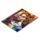 Abstract Glas in lood vrouwenportret Notitieboek (Linkerzijde)