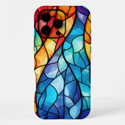 Abstract glas-in-loodontwerp iPhone hoesje (Achterkant)