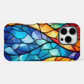 Abstract glas-in-loodontwerp iPhone hoesje (Achterkant horizontaal)