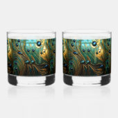 Abstract Glas Turkoois Goud Groen (Rechts)