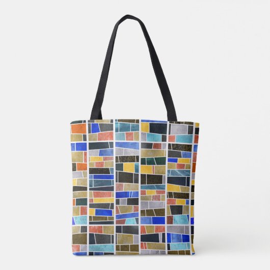 Abstract glasmozaïek: textuur met hoge resolutie. tote bag (Achterkant)