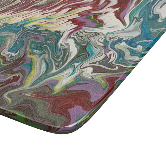 Abstract glazen decorptieknop snijplank (Hoek)