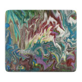 Abstract glazen decorptieknop snijplank (Voorkant)