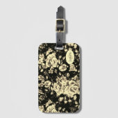 Abstract  glazen floreel monogram bagagelabel (Voorkant (verticaal))