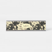 Abstract glazen floreel monogram bureau naambordje (Voorkant)