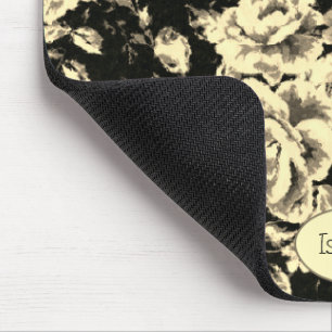 Abstract glazen floreel monogram muismat