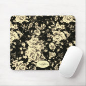 Abstract  glazen floreel monogram muismat (Met muis)
