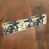 Abstract  glazen floreel monogram naambordje (Zijkant)