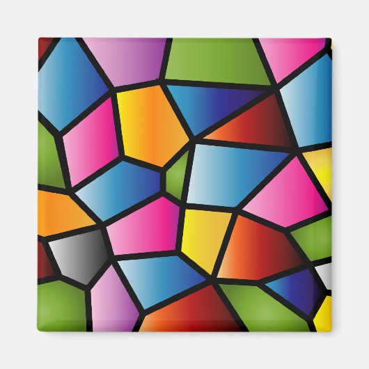 Abstract Glazen in lood magneet (Voorkant)