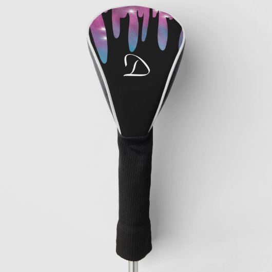 Abstract glinsterend monogramletter golfheadcover (Voorkant)