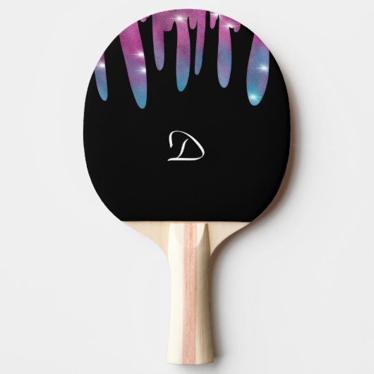 Abstract glinsterend monogramletter tafeltennisbatje (Voorkant)