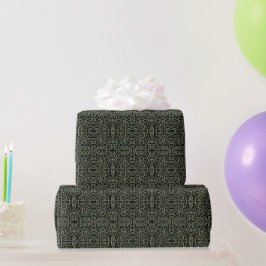 Abstract glinsterende buis met groene en gouden kl cadeaupapier