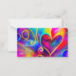 Abstract glinsterende harten kinder valentijn notitiekaartje