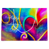 Abstract glinsterende harten valentijn groot cadeauzakje (Voorkant)