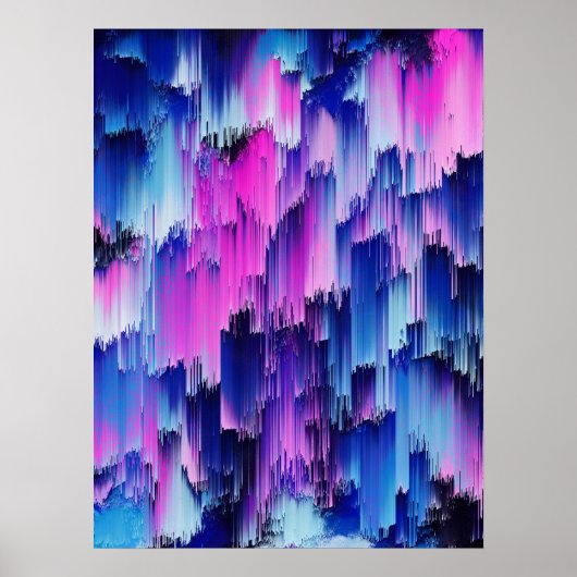 Abstract Glitch Zonsondergang Ontwerp Poster (Voorkant)