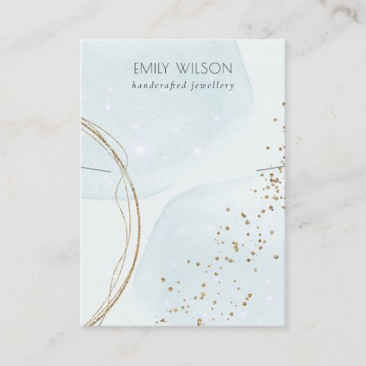 Abstract Glitter Blue Gold Ketting Band-beeldscher Visitekaartje (Voorkant)