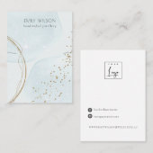 Abstract Glitter Blue Gold Ketting Band-beeldscher Visitekaartje (Voorkant / Achterkant)