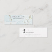 Abstract Glitter Blue Gold Stud Earning Display Mini Visitekaartje (Voorkant / Achterkant)