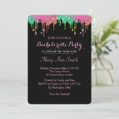 Abstract Glitter Druipend vrijgezellenfeest Kaart (Staand voorkant)