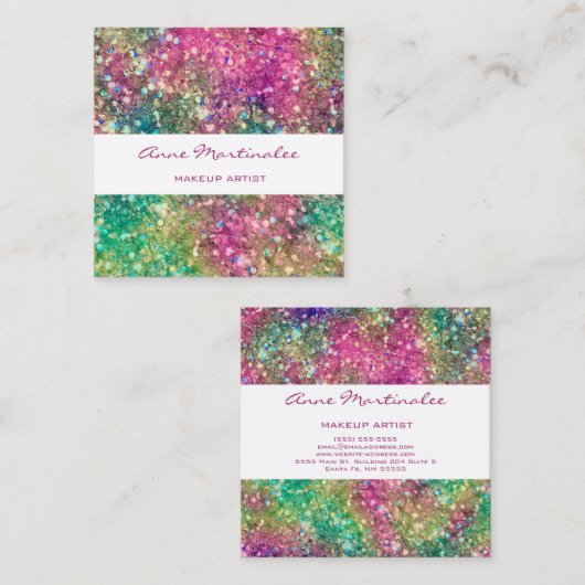 Abstract Glitter Glitz Square Visitekaartje (Voorkant / Achterkant)
