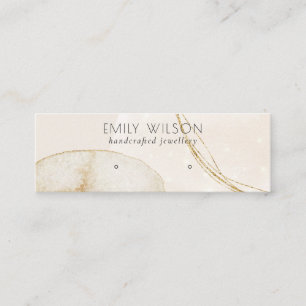 Abstract Glitter Gold Beige Stud Veroorbaar beelds Mini Visitekaartje