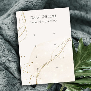 Abstract Glitter Ivory Gold 4 Stud Veroorbaar beel Visitekaartje