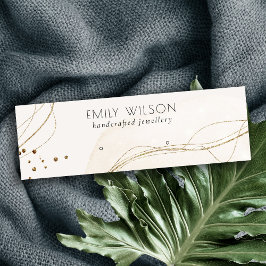 Abstract Glitter Ivory Gold Stud Earning Display Mini Visitekaartje