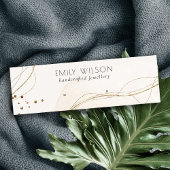 Abstract Glitter Ivory Gold Stud Earning Display Mini Visitekaartje