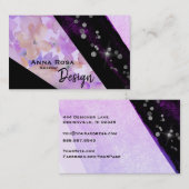 *~* Abstract Glitter Modern Floral Geometric Black Visitekaartje (Voorkant / Achterkant)