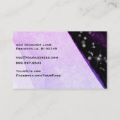 *~* Abstract Glitter Modern Floral Geometric Black Visitekaartje (Achterkant)
