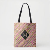 Abstract Glitter Monogram Stripe Tote Bag (Voorkant)