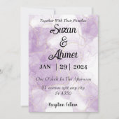Abstract glitter purple wedding uitnodiging (Voorkant)
