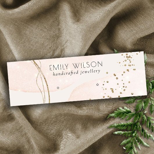 Abstract Glitter Roos Gold Stud Earning Display Mini Visitekaartje