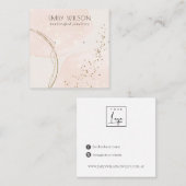 Abstract Glitter Roos Gold Stud Earning Display Vierkante Visitekaartje (Voorkant / Achterkant)