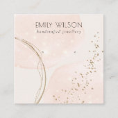 Abstract Glitter Roos Gold Stud Earning Display Vierkante Visitekaartje (Voorkant)