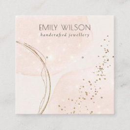 Abstract Glitter Roos Gold Stud Earning Display Vierkante Visitekaartje