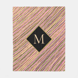 Abstract Glitter Sparkle Monogram Fleece Deken