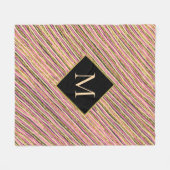 Abstract Glitter Sparkle Monogram Fleece Deken (Voorkant (Horizontaal))