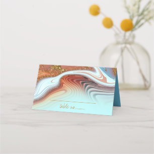 Abstract Glitter Strata Trouw Sky Blue ID903 Plaatskaartje