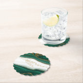 Abstract Glitter Strata Trouwkaarten Groen ID903 Kartonnen Onderzetters (Insitu)