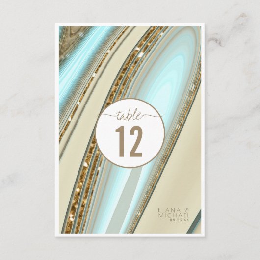 Abstract Glitter Strata Wedding Table Number ID903 Kaart (Voorkant)