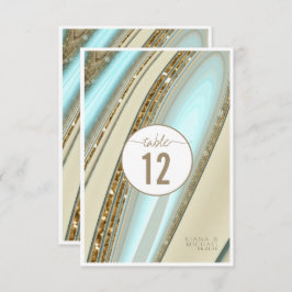 Abstract Glitter Strata Wedding Table Number ID903 Kaart