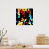 Abstract gloeiend geometrisch poster (Keuken)