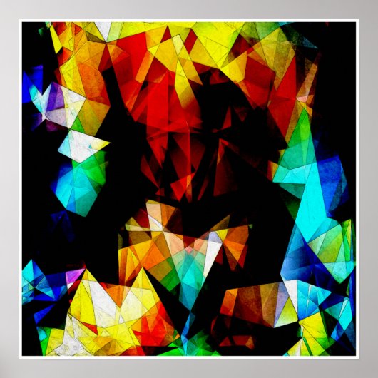 Abstract gloeiend geometrisch poster (Voorkant)