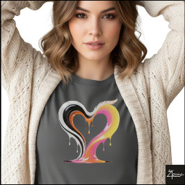 Abstract Glossy Dripping Heart Pop Art T-shirt